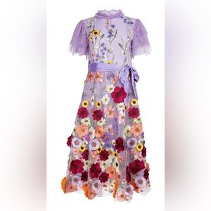 JessaKae Cottagecore  Jubilee Dress Tulle Fit & Flare Applique Lavender Floral M